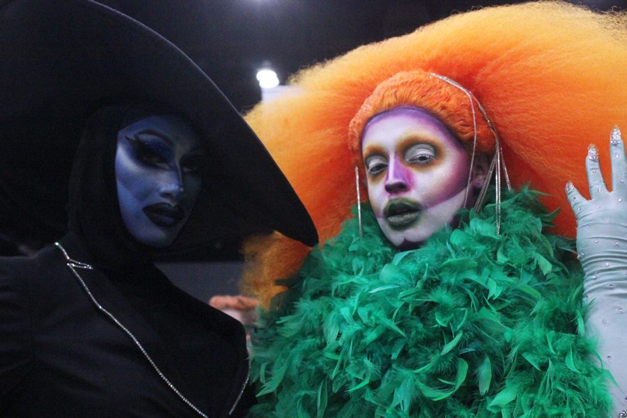 Drag queens, Alpha Andromedy (to the left) and Catinni P. Vandon (to the right) at RuPauls DragCon on May 26 in Los Angeles, CA. Photo credit: Lauren Berny/ SAC.Media.