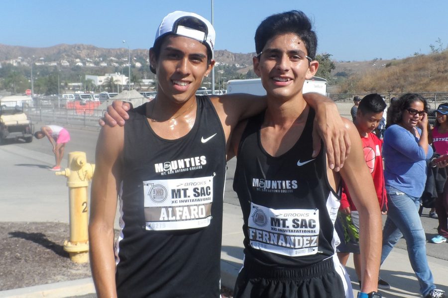 Anthony Alfaro and Manuel Fernandez who took first and second at the Mt. SAC Invitational on Saturday, Oct. 14, 2017. Photo by Kelli Hofer/SAC Media.
