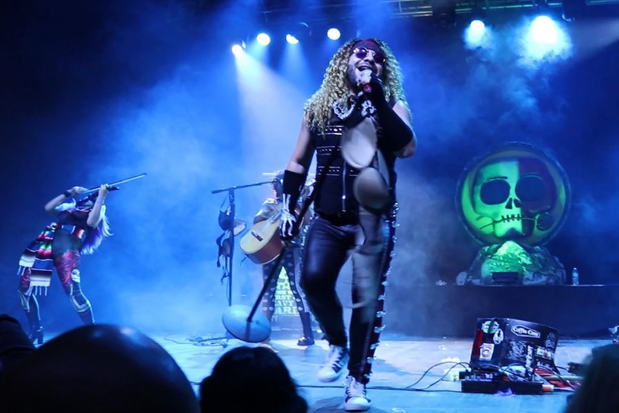 Metalachi vocalist Vega De La Rockha sings at the House of Blues with violinist Queen Kyla Vera in the background on May 17. Photo credit: Lorena Alvarez/SAC.Media