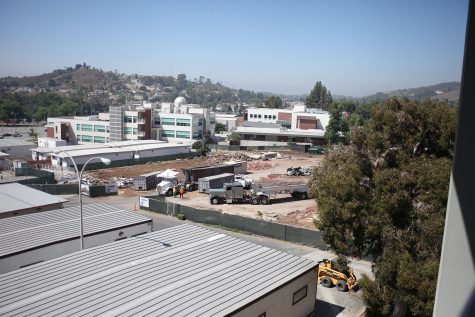The fall of the WOW Cafe from Mt. SAC Building 26D to make room for the new student center. Photo credit: Abraham Navarro/SAC.Media.