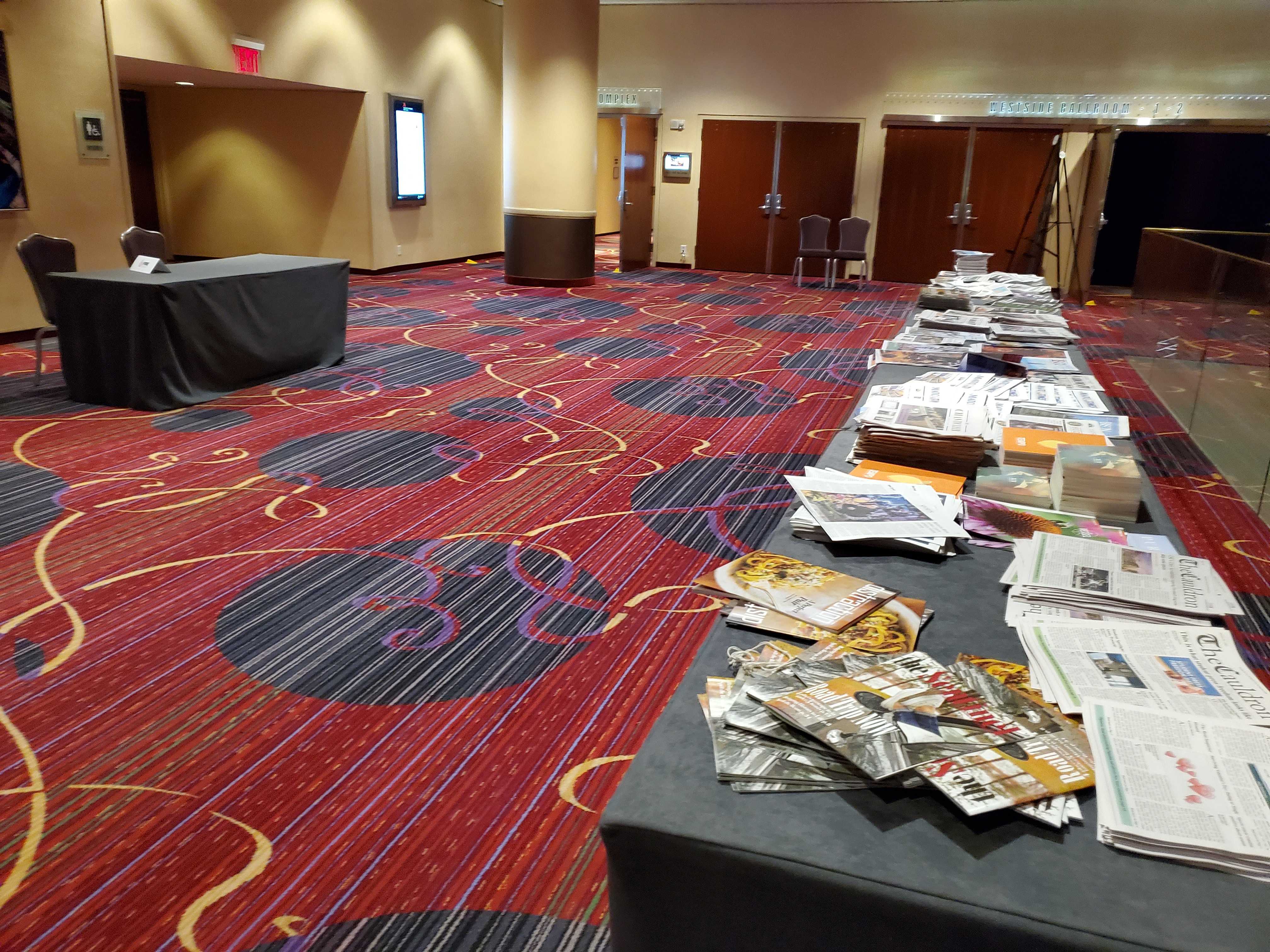 Photo of conference floor on Friday evening.