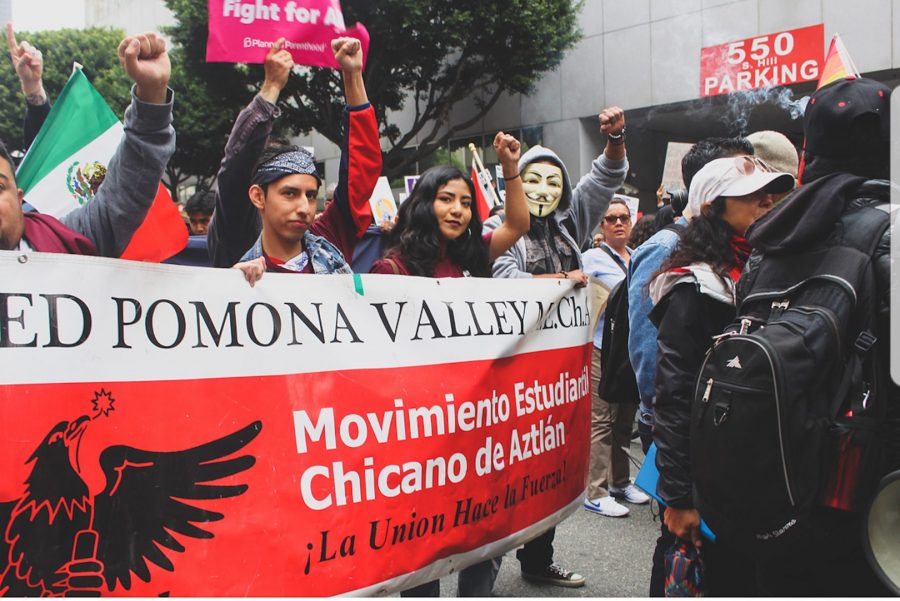 MEChA members at the May Day March in Downtown Los Angeles on May 1, 2018.