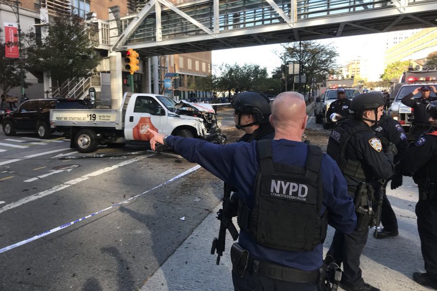 Police+respond+to+site+where+a+rented+home+depot+truck+struck+pedestrians+and+cyclists+killing+eight.+Photo+from+Martin+Speechley+of+the+Office+of+the+Deputy+Commissioner+Public+Information+NYPD.