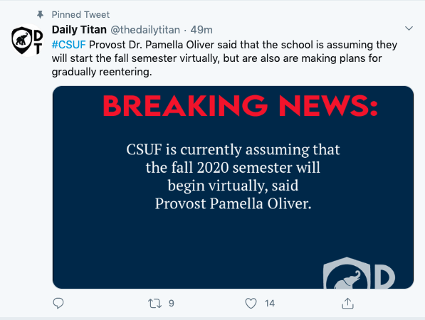 csuf twitter announcement