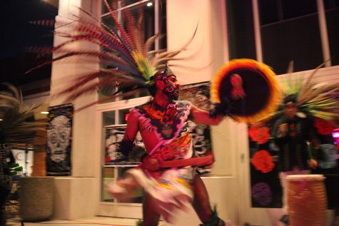 Sergio Juarez dances in front of the Sophia B. Clarke Theater on November 21, 2019. Photo credit: Abraham Navarro/SAC.Media.