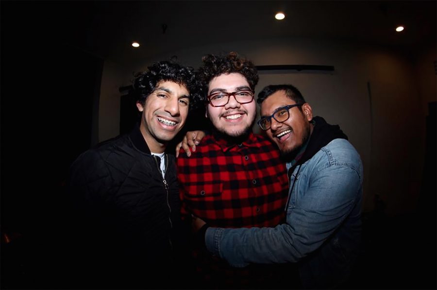 Jose Corona, 23, Drummer (to the left), Patrick Juarez, 19, Bass (in the middle), and Henry Vargas, 24, Vocals & Guitarist (to the right). Photo credit: Samantha Herrera. 
