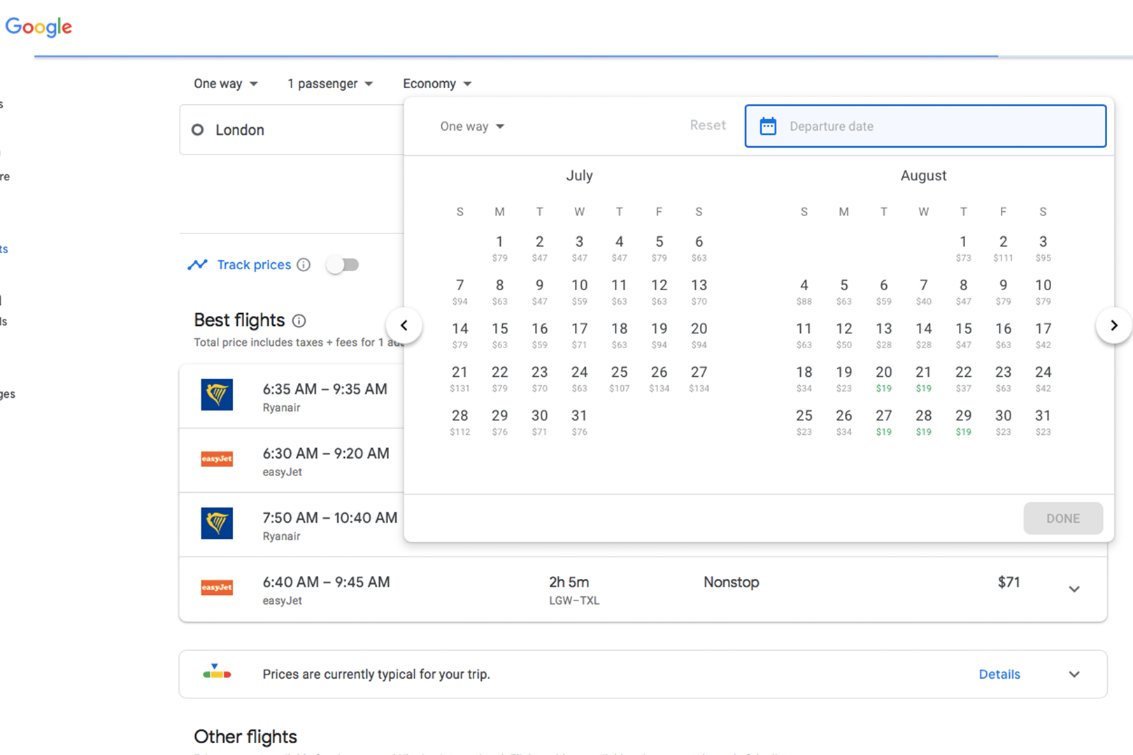 google flights