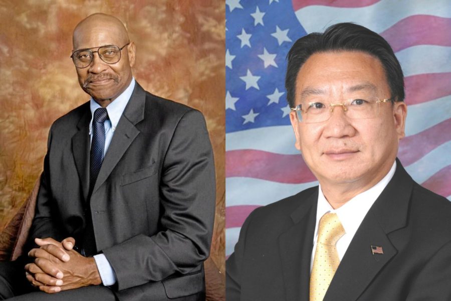 Sykes (left) ran for city council twice before being elected in 2011 and ousted by Wu (right) in 2015. (Photos courtesy of the City of West Covina)