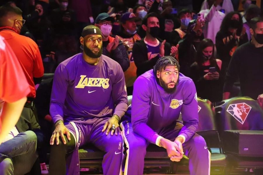 Anthony Davis and LeBron James both missed at least 26 games due to injury. The Lakers new Big 3 of LeBron, AD and Westbrook only played together for 21 total games (Photo courtesy of Karlo Sy Su/ESPN).
