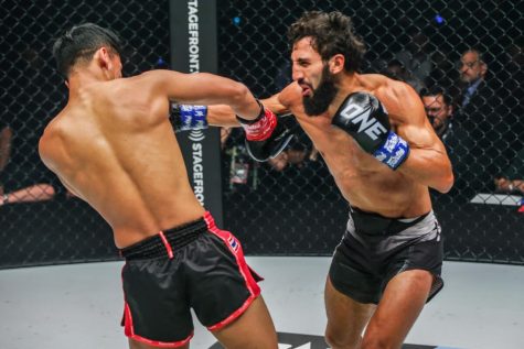 Chingiz Allazov lines up devastating strikes as he moves in to finish Superbon at One Fight Night 6 on Amazon Prime (via ONE Championship)