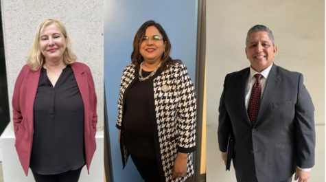 Vice president candidates Maryann Tolano- Leveque, Melba Castro and Juan Avalos.