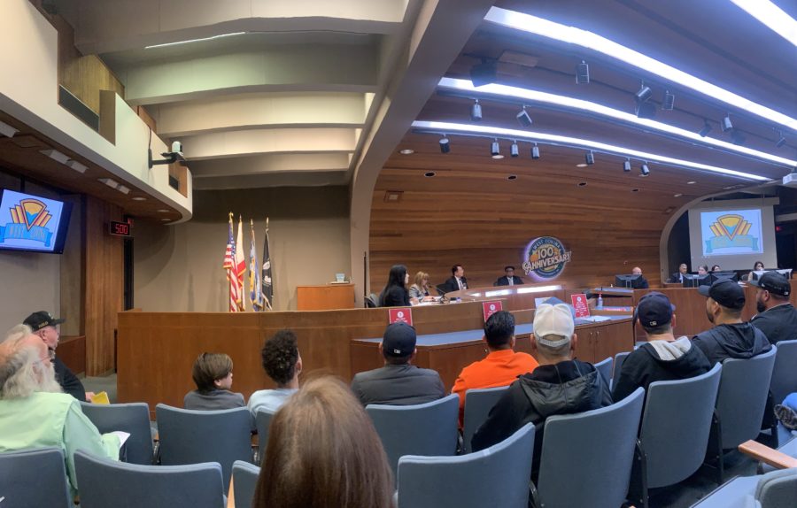 The+West+Covina+City+Council+convenes+prior+to+the+March+7+meeting.