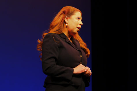Dr. Martha Garcia speaks at an open forum at Mt. SAC on March 6.