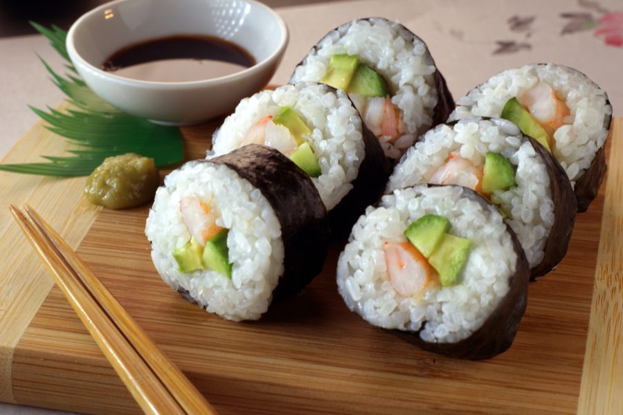 Sushi+rolls+freshly+prepared+and+ready+to+be+eaten.+Via+Kasumi+Loffler%2FPexels.