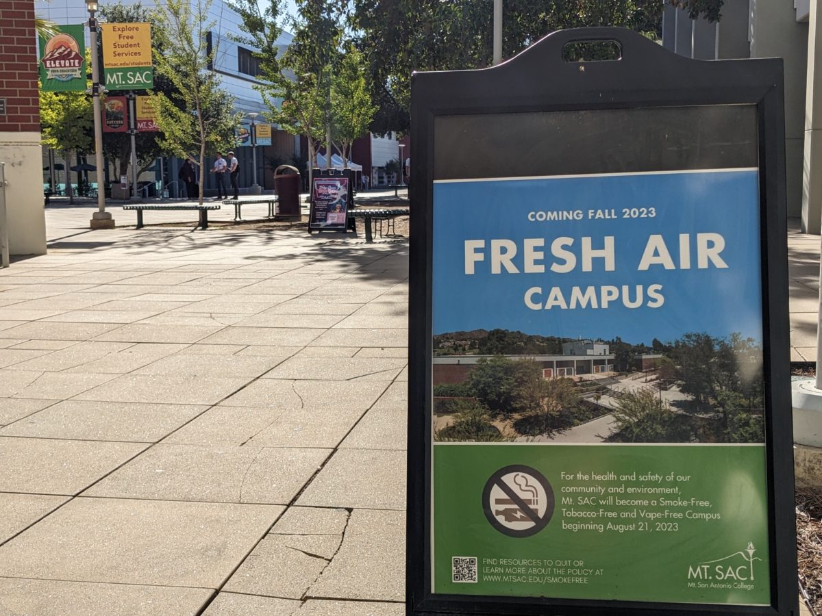 “Fresh Air Campus” signs can be seen across campus as a way to inform students of the new policy change.