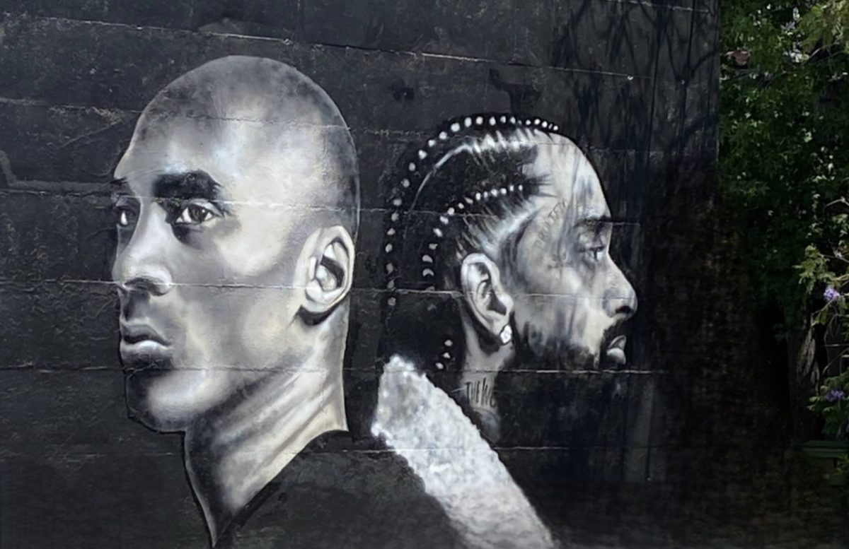 June 14, 2020, several Black Lives Matter protesters lined up in front of the mural on Sunset Blvd. and N. Martel Ave. to pay their respects to two LA icons after marching to Los Angeles City Hall. Rest in power Bean and Nip. 