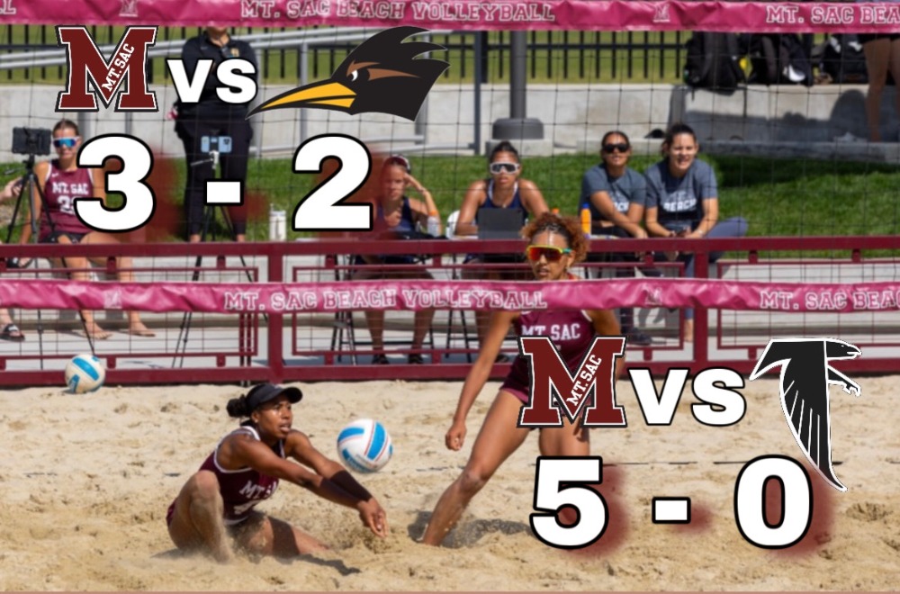 Freshman+Andrea+Brewer+%284%29+digging+the+ball+for+sophomore+Zyra+Green+%285%29+to+keep+the+rally+alive+against+the+Roadrunners.