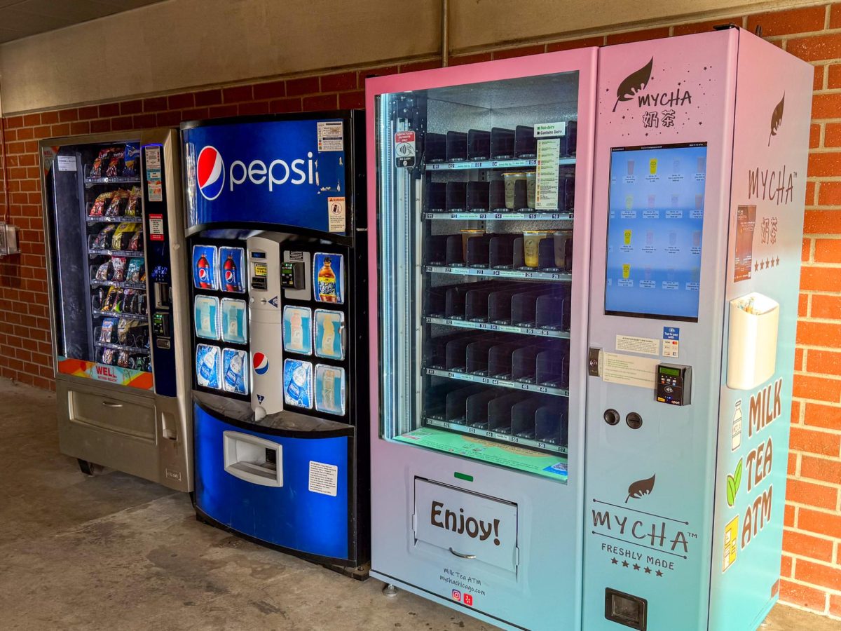 The Mycha machine at Mt. SAC is nearly empty at 3 p.m., but luckily the machine is stocked every morning.  