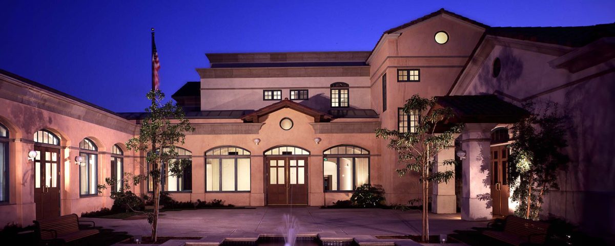 Covina City Hall at sundown