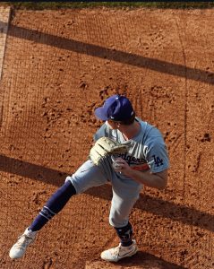 Patick in his delivery during a bullpen session (Photo by Soto Sports Photgraphy)