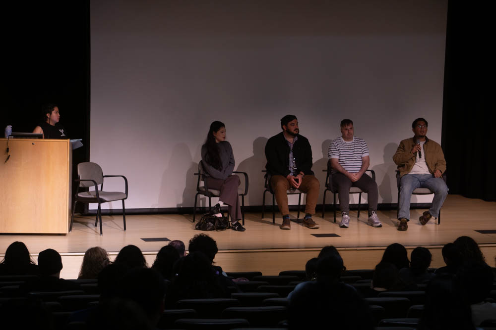 Psych Day panelists answering questions during the Q&A. 